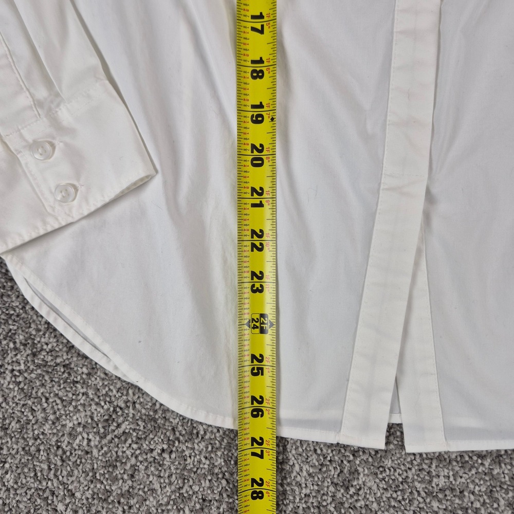 Spanx Button Down Shirt Womens XL White Long Sleeve Stretch Blouse Minimalist - Picture 6 of 8